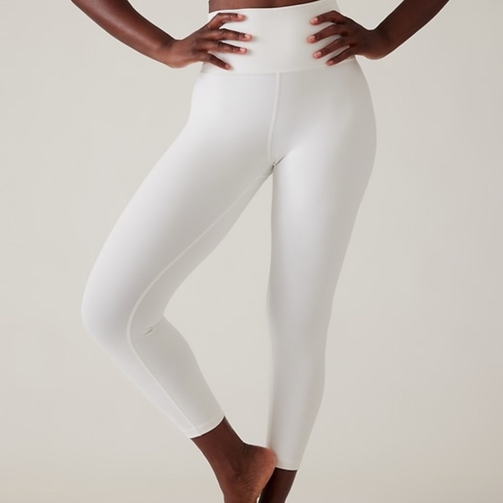 Athleta Women's White ultra High rise elation 7/8 tight Leggings